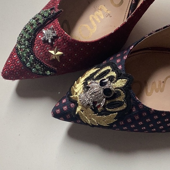 Sam Edelman Tabby 2 Mismatched Embellished Ankle Strap Heels Size 9 - Picture 2 of 6